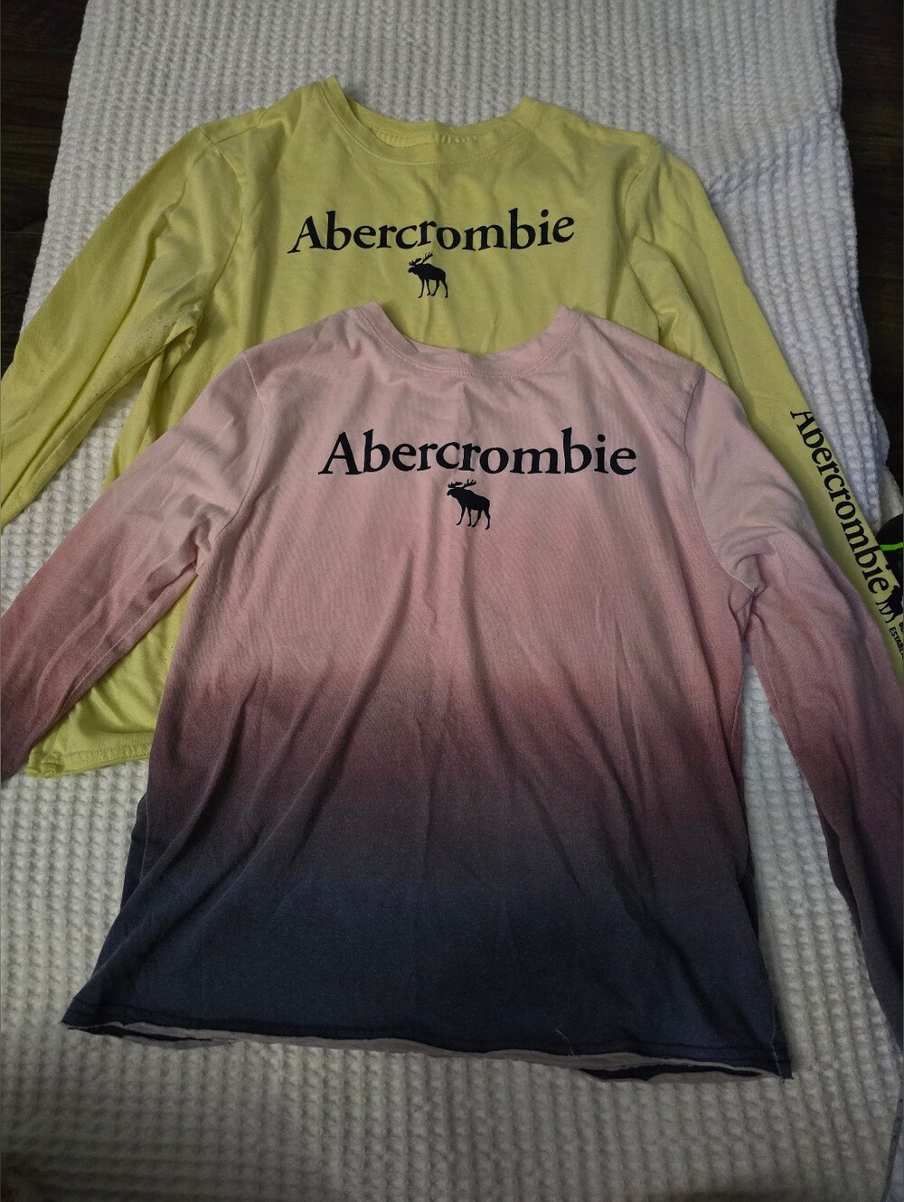 Abercrombie & Fitch Kids Long-Sleeve Ombre Tee - Pink to Navy & Yellow